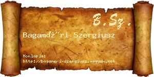 Bagaméri Szergiusz névjegykártya